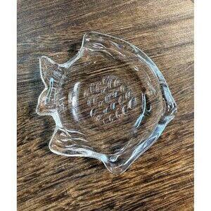 3.5" Small Clear Glass Fish Salt Cellar Trinket Bowl Dish